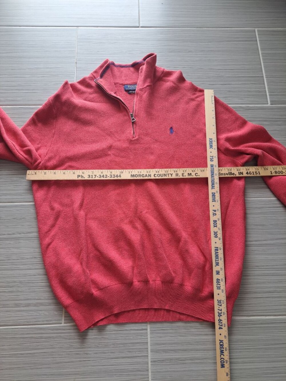 Lot 2 Polo Ralph Lauren Mens XXL Pima Cotton Quarter-Zip Sweaters Beige Salmon - Picture 7 of 9